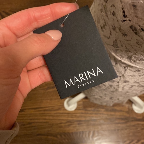 Marina Taupe Lace Dress - Picture 6 of 7